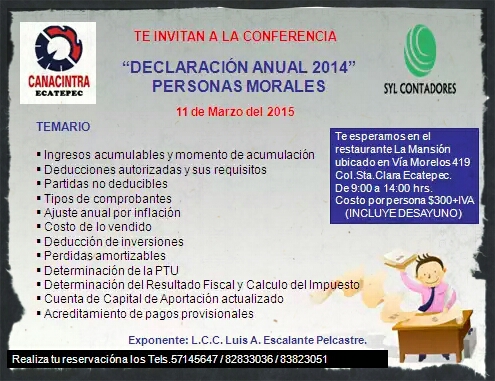 Declaracion anual 2014 Personas Morales